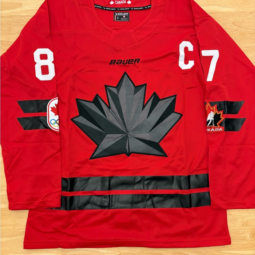 Sidney Crosby 2026 Olympic Team Canada Jersey with fight strap!